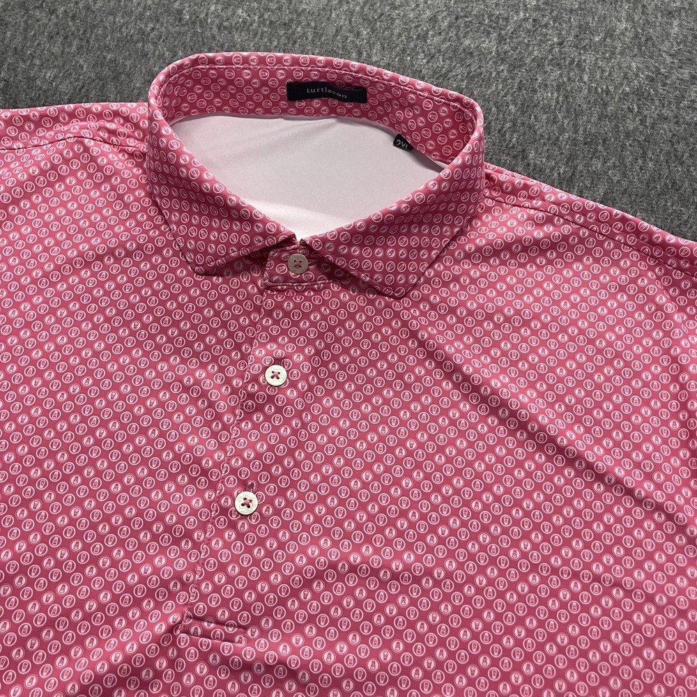 Turtleson Polo Shirt Mens XXL 2XL Geometric Print Golf Performance Stretch